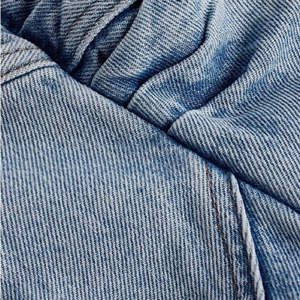 Express Puff Sleeve Denim Jumpsuit with Belted Waist - Picture 9 of 10